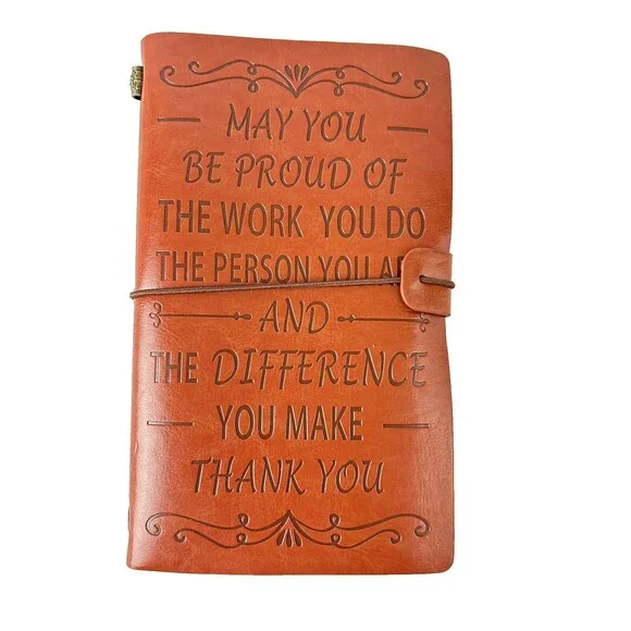Inspirational Faux Leather Journal Notebook Thank You Gift Teacher Nurse 8x5