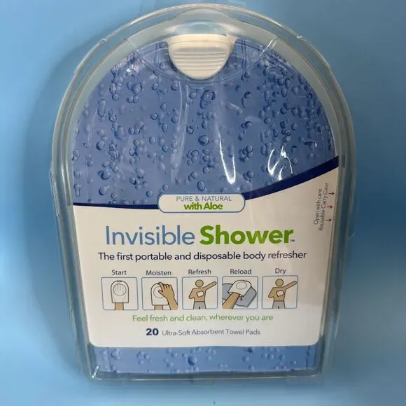 Invisible Shower 20 Towel Pads with Aloe