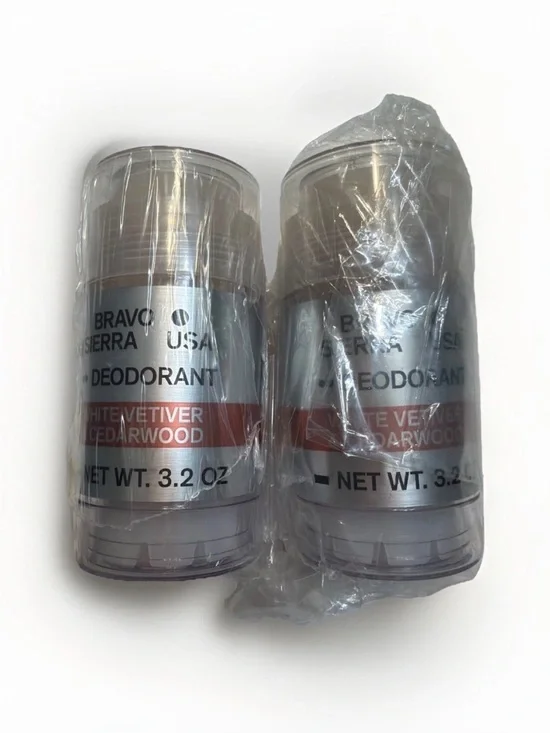 Bravo Sierra Aluminum Free Deodorant White Vetiver & Cedarwood 2-Pack USA Made