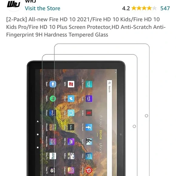 Tempered glass screen Protector for FireHD 10
