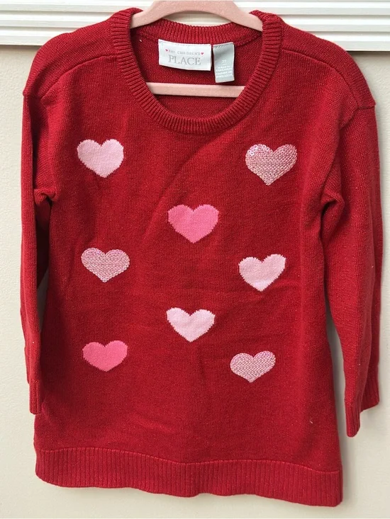 The Children’s Place Sequin Heart Sweater Dress