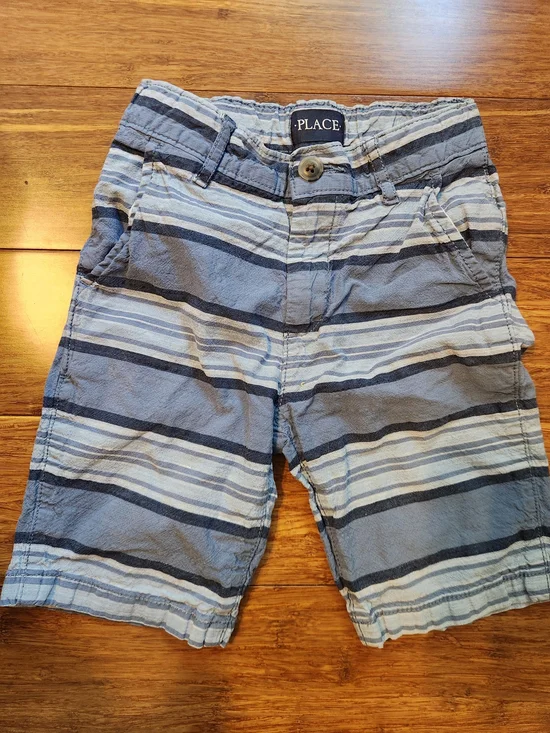 The Children's Place Blue Striped Boys Shorts, Size 6