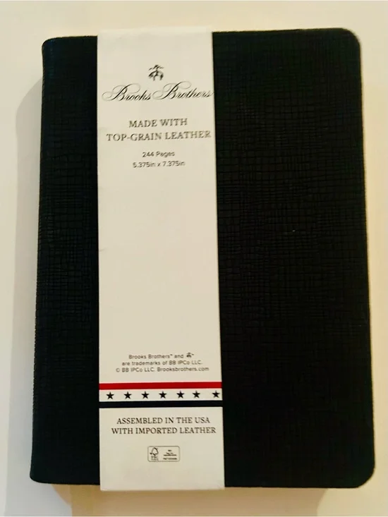 New Embossed Leather Brooks Brothers Crown Fleece Journal 244 Leather Pages USA