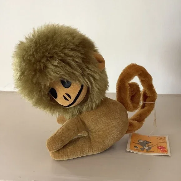 Vintage Kamar 1967 Mai Tai Monkey Toy Plush Doll Original Tag Made in Japan