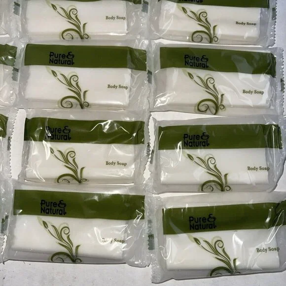 Pure and Natural Body Soap Mini Travel Size Individual Wrap 12 Pieces