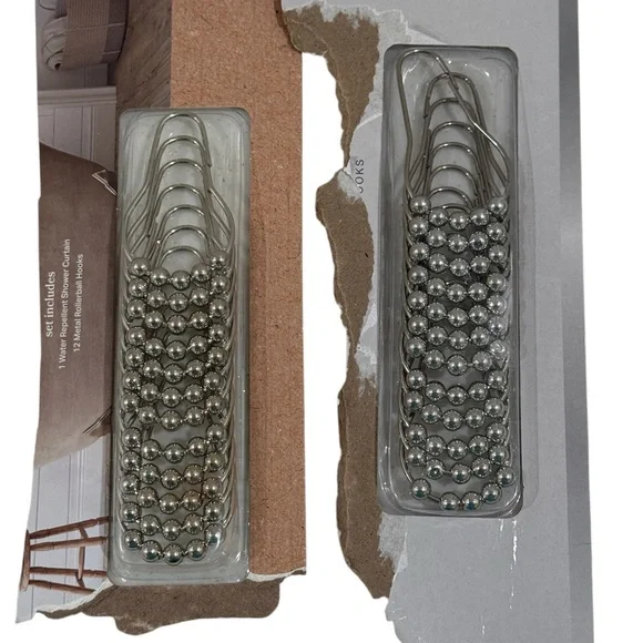 Silver Shower Curtain Hooks ~ 2 Packs ~ 24 Included