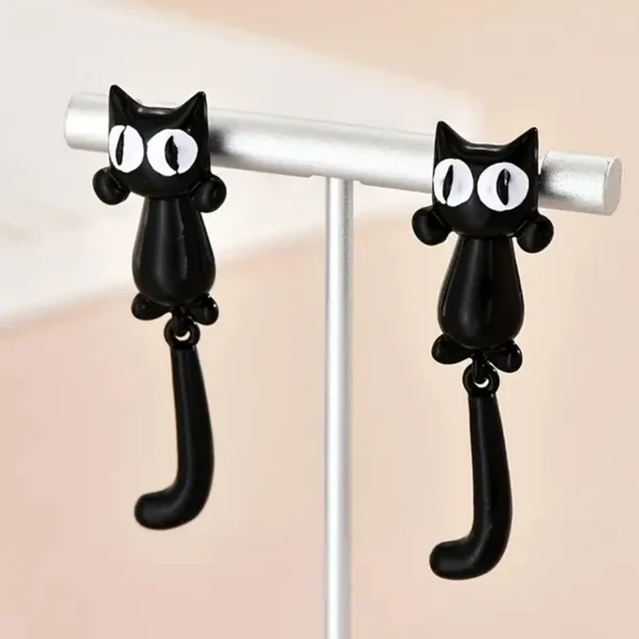 FELIX THE CAT Black JACKET Cat Earrings