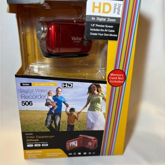 Vivitar 506 Red Digital Video Recorder - HD Pocket Camcorder