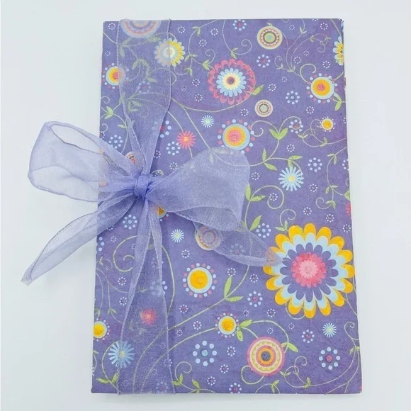 Handmade Paper Photo Book Scrapbook Album Memories Picture Purple 4x6 Photos