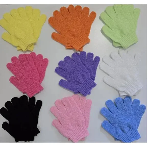 Bath Gloves Body Scrub Gloves 9Pair Exfoliating Spa Shower Mitts Assorted Colors