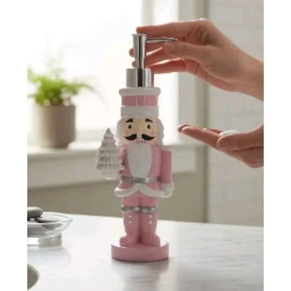 New Pink Candyland Nutcracker Christmas Holiday Soap Dispenser Decoration