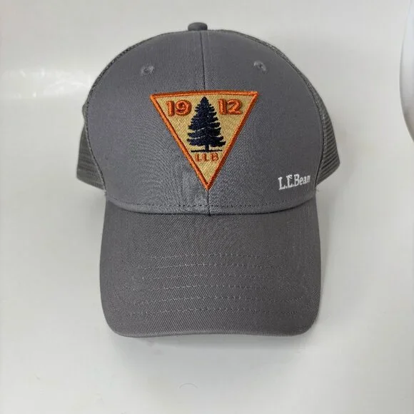 LL Bean Trucker Hat Snapback Gray Forestry 1912 Logo Outdoors Adjustable
