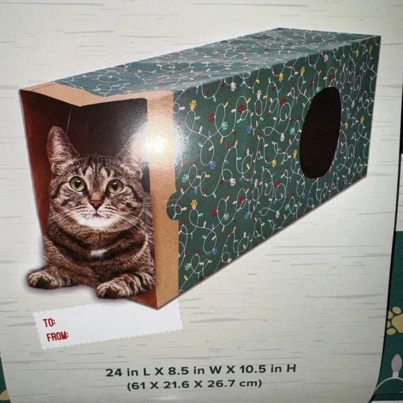 Merry Bright Peekaboo Kraft Paper Bag Cat House Tunnel Cat‎ Cave Toy Indoor Play