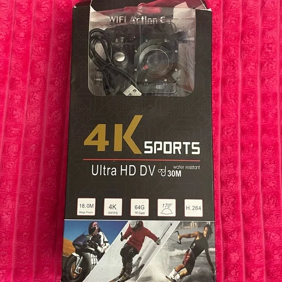 Action Camera 4K Sports Ultra HD - Black