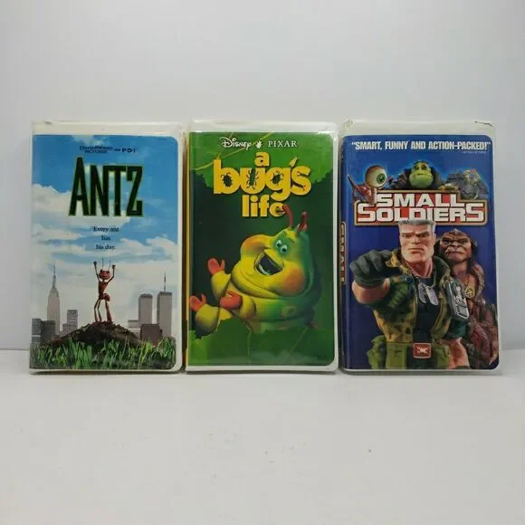 Antz A Bugs Life Small Soldiers VHS Lot Of 3 Vintage DreamWorks Disney Pixar