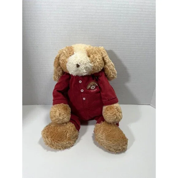 Bunnies By The Bay Plush Rattle Puppy Dog W/ Pajamas Soft Floppy Toy