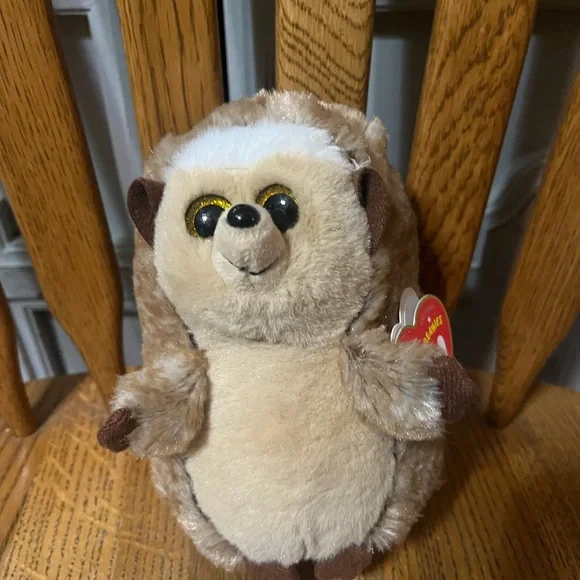 Ty Stuffed Animal - Brown and Cream Hedgehog