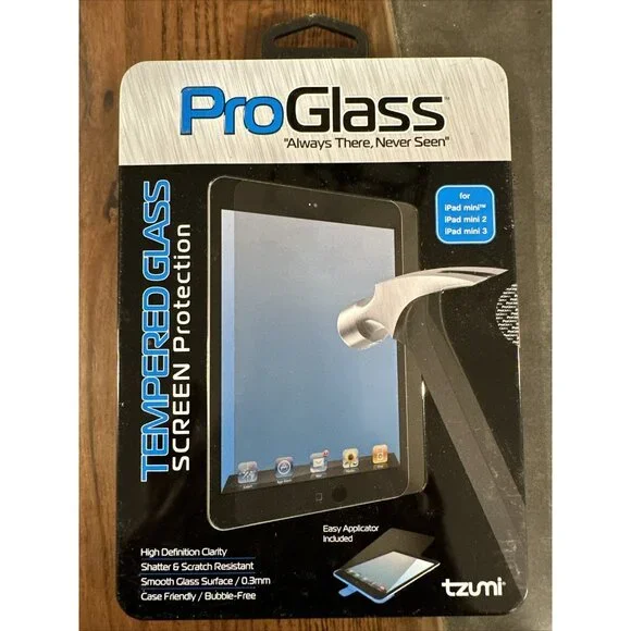 Tzumi Tempered Glass Screen Protection Pro Glass for iPad Mini 1, 2, or 3 - NEW!