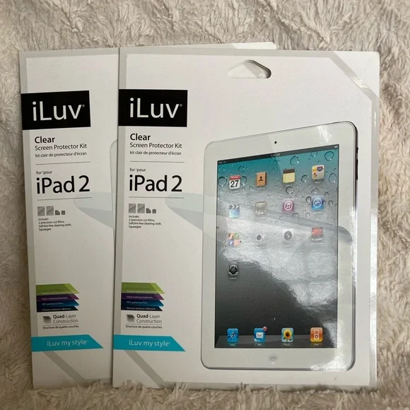 NWT Iluv Clear Screen Protector Kit Set of Two for iPad 2 - Each has 2 films