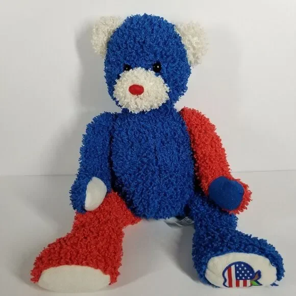 New York NY Casino Las Vegas Teddy Blue Red Big Apple Curly‎ Hair 4th July