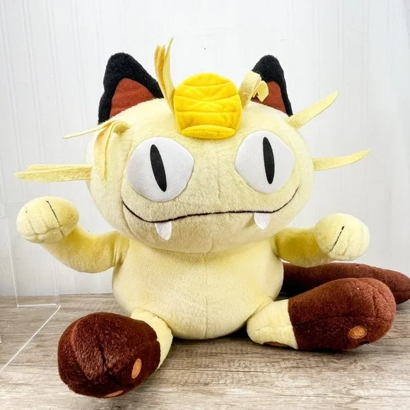Vintage Pokémon Jumbo Plush Meowth 1999 Nintendo Creatures Game Freak Hasbro
