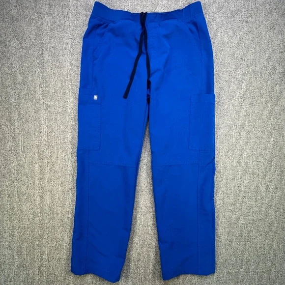 FIGS Axim Cargo Scrub Pants Mens‎ Small Short Royal Blue Medical Uniform
