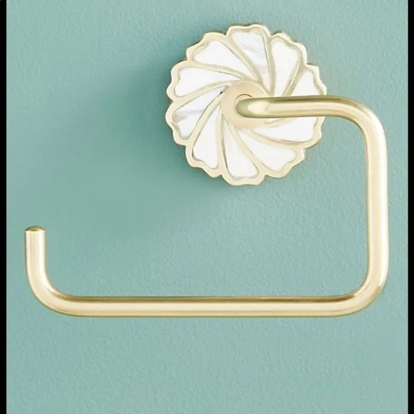 Anthropologie Gracie toilet paper holder new gold