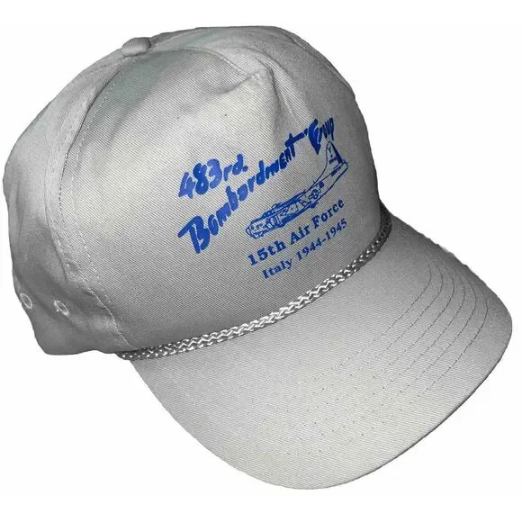Cameo Vintage 483rd Bombardment Group 15th Air Force Italy 44-45 Hat SnapBack