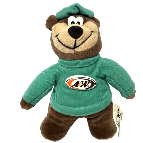 A&W Root Beer Plush Bear- 1998 Alpha Kids - Restaurant Fast Food Mascot