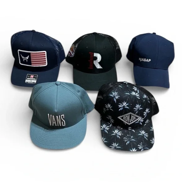 NIKE VANS RON JON Baseball caps 5 piece Hat bundle