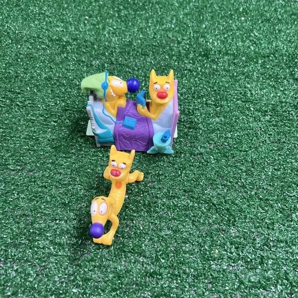 Nickalodeon‎ 1999 Dog & Cat Burger King Kids Meal Toys Lot Of 2