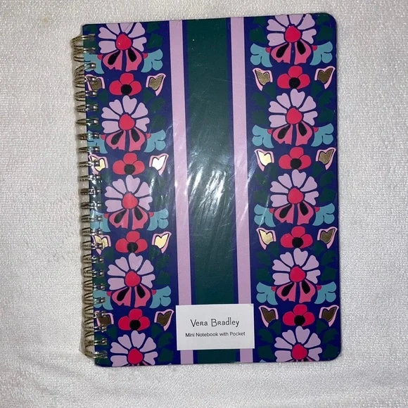 New! Vera Bradley Mini Notebook W/Pocket Romantic Paisley🌸160 page Spiral✨