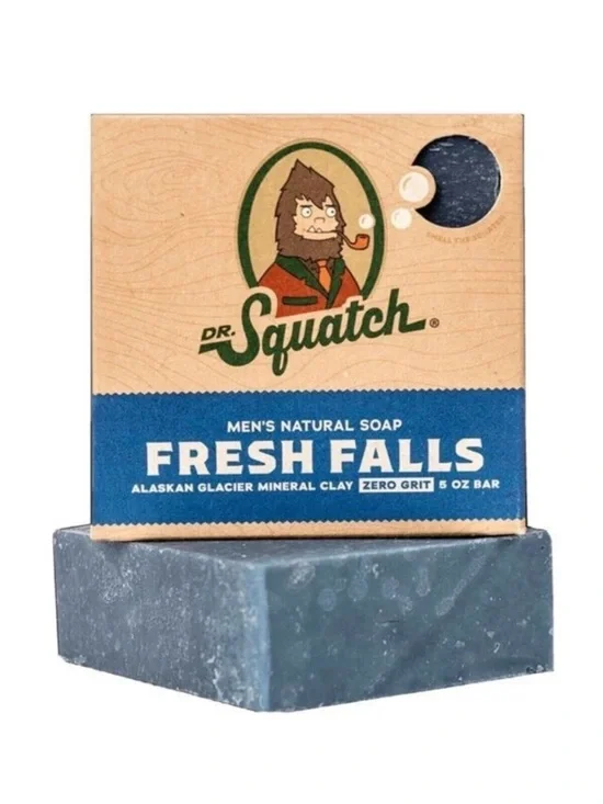Dr. Squatch Fresh Falls Men's Natural Soap - Blue, NEW