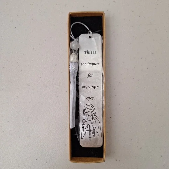 NEW Kinky Erotica Romance Metal Bookmark Gift Too Impure For Virgin Eyes