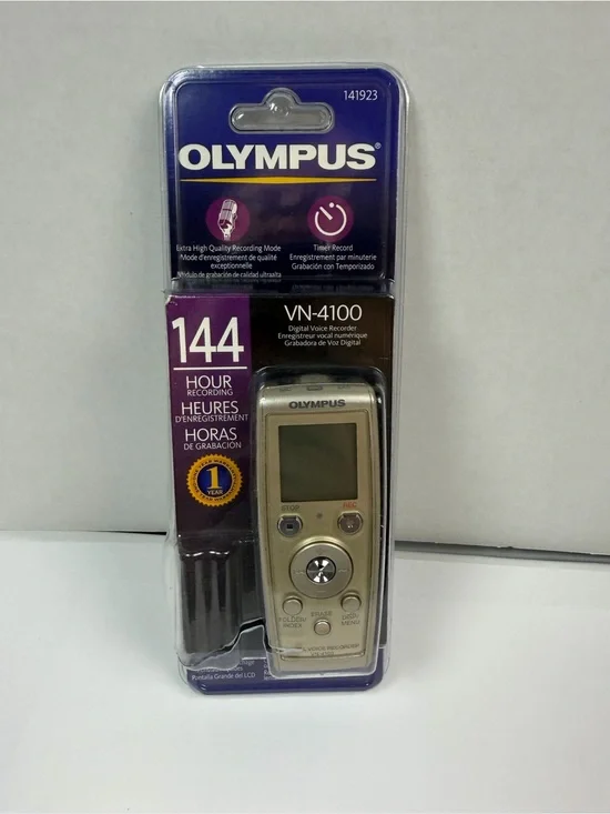 Olympus VN-4100PC Champagne Gold LCD Screen Handheld Digital Voice Recorder New