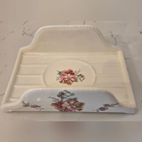 Vintage Athena California Floral Ceramic Towel Holder