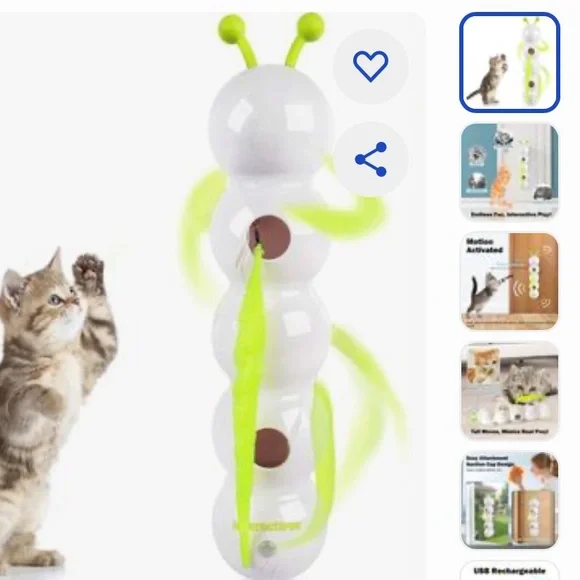 Interactive Cat Toy with Green Accents