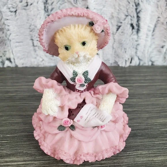 Southern Belle Love Valentine's Day Orange Cat Decorative Figurine 3.75