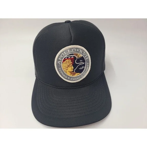Vintage Apollo 17 XVII NASA Mission Snapback Hat Cap Polyester Space Shuttle Men