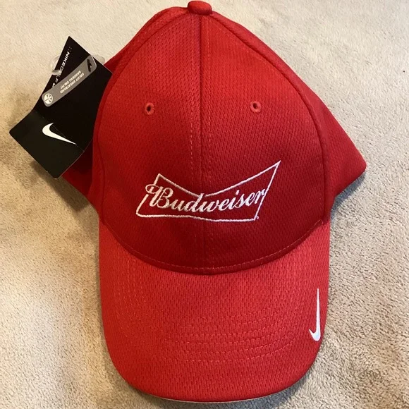 Nike Budweiser Golf Hat L/XL, New‎ with Tags, Red with White Budweiser Logo