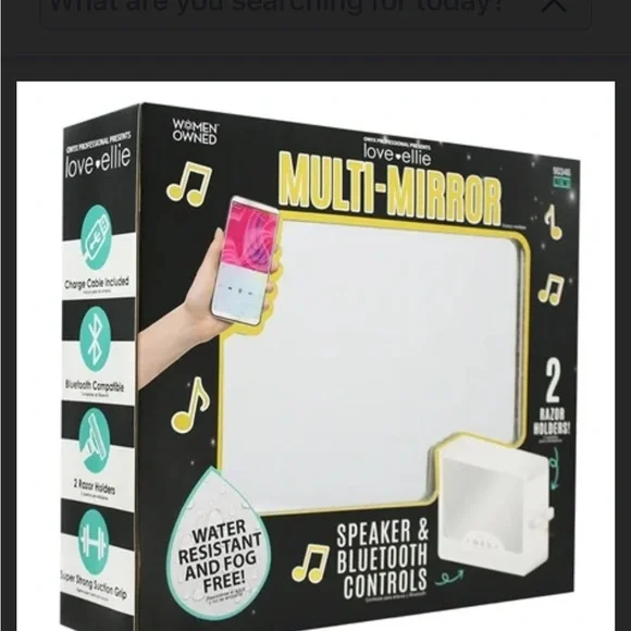 Love + Ellie Shower Multi-Mirror with Bluetooth NWT