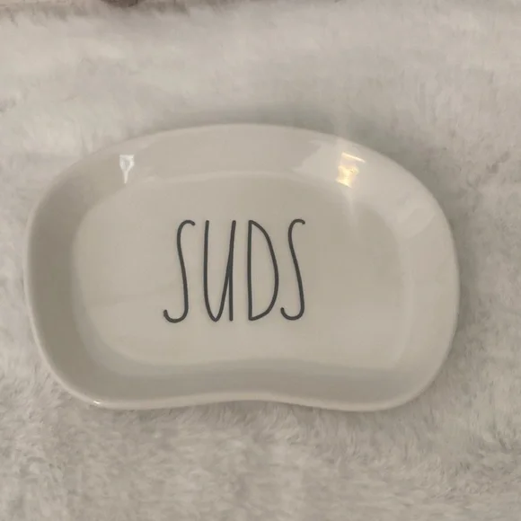 Rae Dunn Soap Dish with 'SUDS' Text