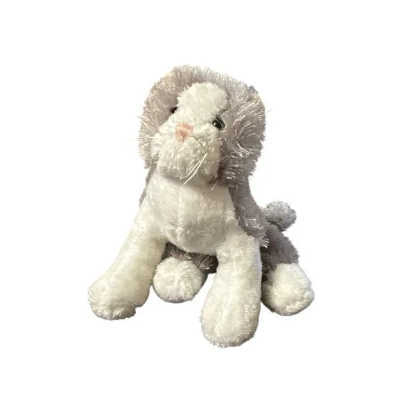 Ganz Webkinz‎ Lil' Kinz Grey & White Cat Kitty w/Whiskers Plush. No Code