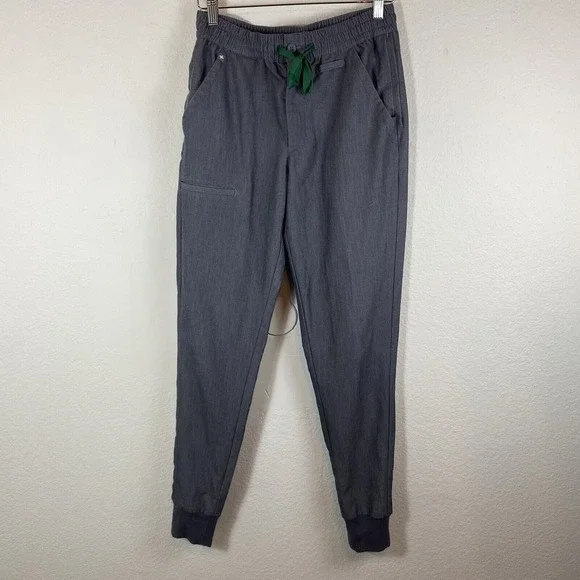 Figs Men's XSmall Tansen Jogger Scrub pants Gray Drawstring waistband Zipper Fly