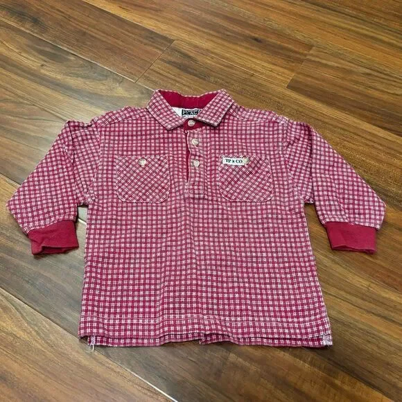 The Children’s Place Vintage Red Plaid Long Sleeve Heavy Shirt