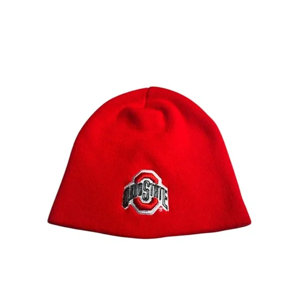 NCAA Ohio State Buckeyes Red Cuffed Knit Beanie Hat Winter Officially Licensed‎