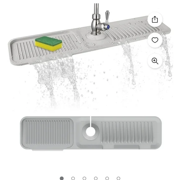 Gray Silicone Sink Draining Mat-1 QTY Only