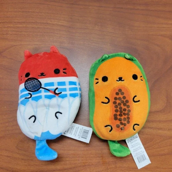 Cats vs Pickles Papaya and Badkitten bean plush