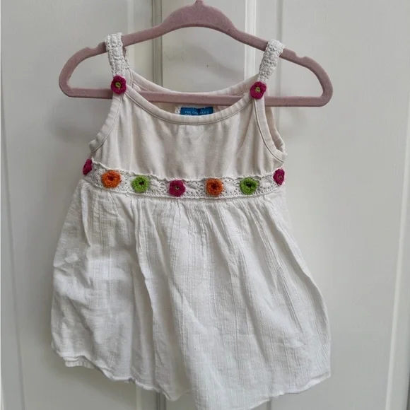 The Children's Place 3T White Camisole Blouse Shirt Decorative Lace Floral Trim
