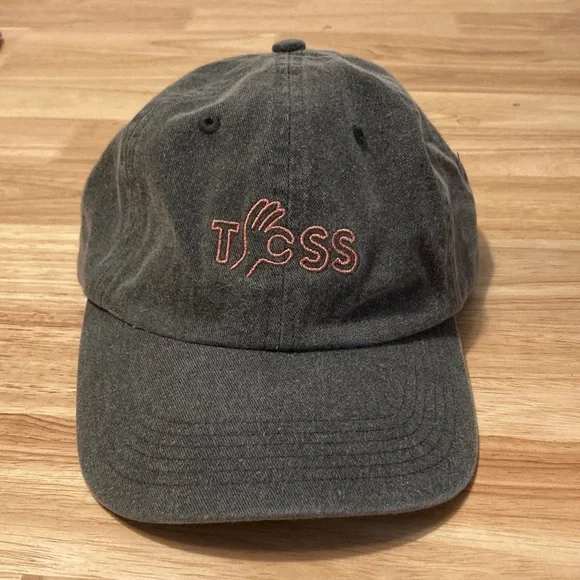 NWOT TCSS embroidered logo hat. Grey cotton one size adjustable strap